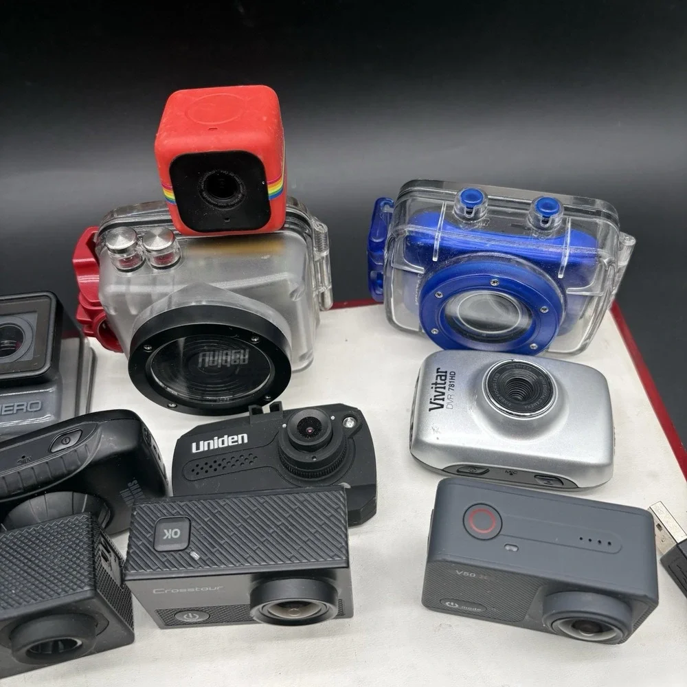 Lot 24 Action Cameras GoPro Hero Polaroid 4K Waterproof Bundle Parts Repair